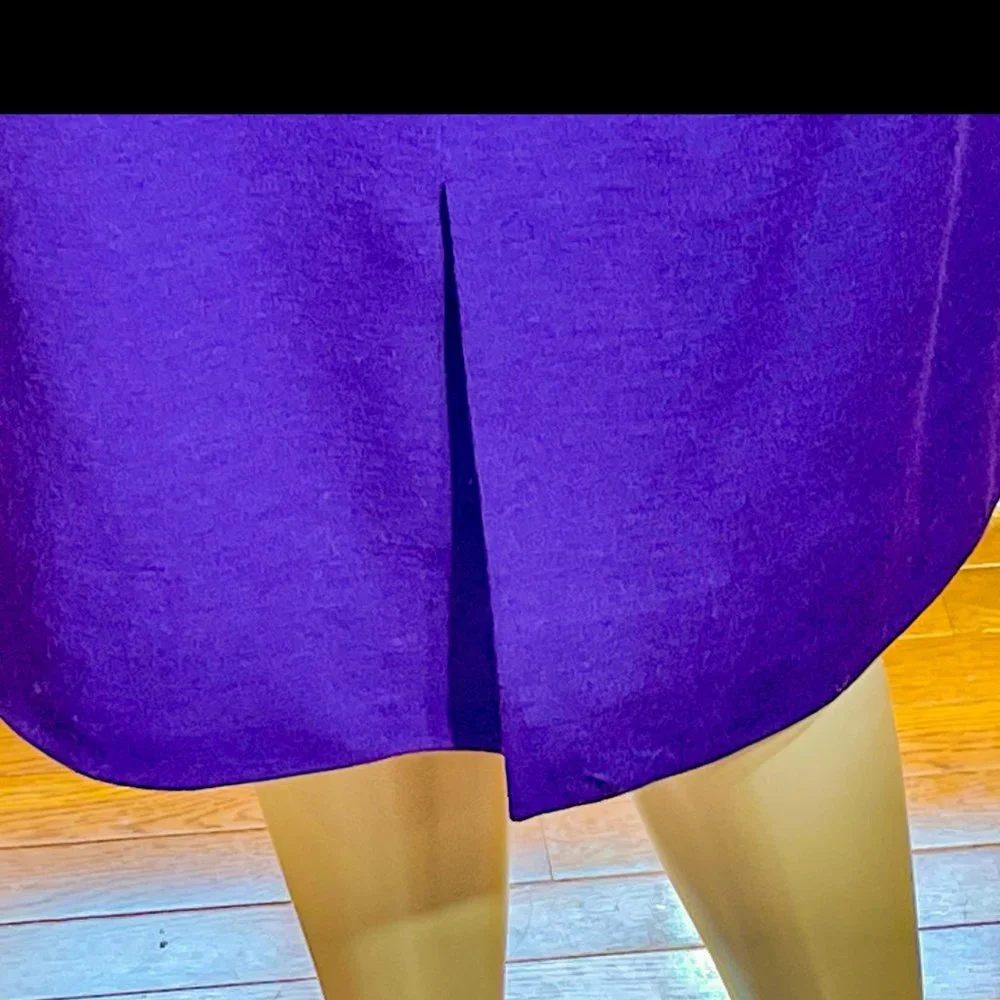 ▪️VTG▪️YVES SAINT LAURENT▪️70's 80's Purple Mod-Style Front Vent Pocket Skirt - Picture 4 of 6
